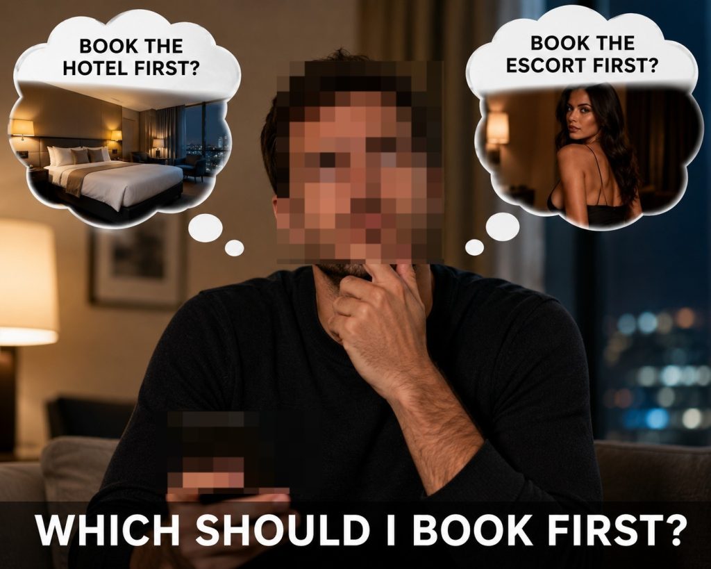 Which one should you book first hotel or escort?