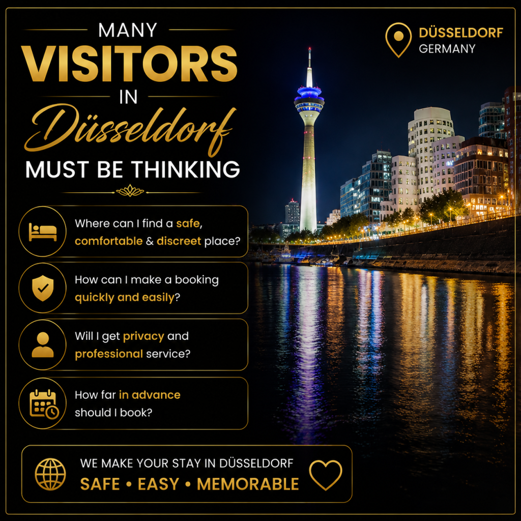 Many visitors in Düsseldorf must be thinking What should you book first, the hotel or an escort