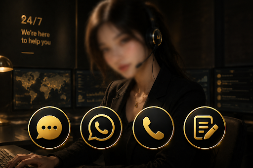 our operators are available 24/7 a week to help you through live chat, WhatsApp, phone call, or booking form.
